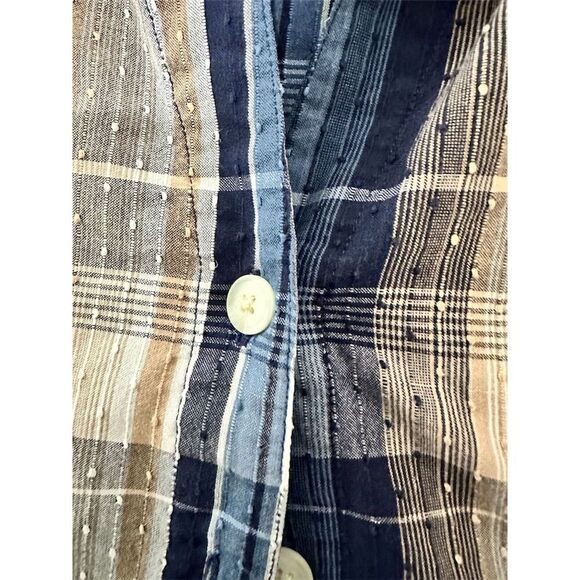 Baxter and wells  Blue Plaid Long Sleeve Button-Down Shirt Size‎ L - Picture 6 of 7